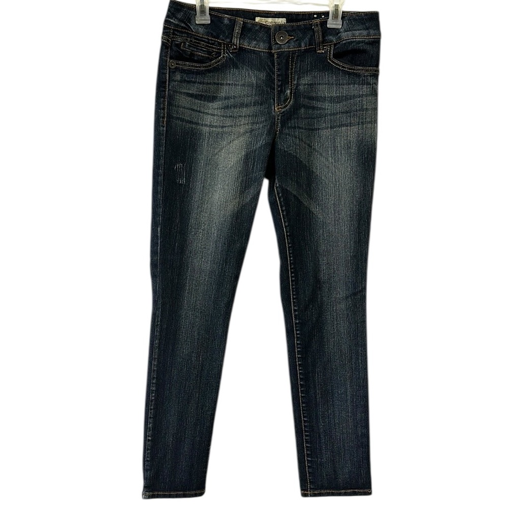 Componix by Jolt Dark Wash High Rise Denim Skinny Embroidered Blue Jeans Size 12